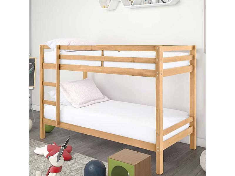 Etagenbett aus Kiefer Massivholz gebeizt und geölt