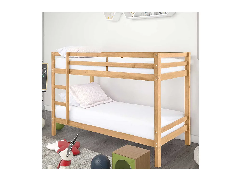 Etagenbett aus Kiefer Massivholz gebeizt und geölt