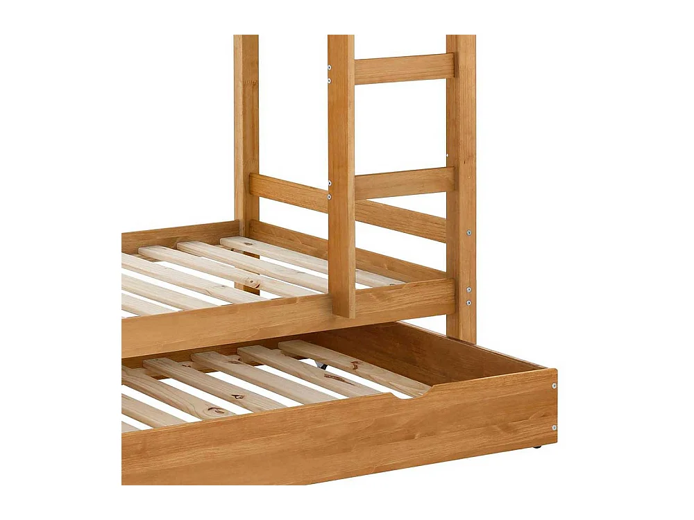 Etagenbett aus Kiefer Massivholz gebeizt und geölt