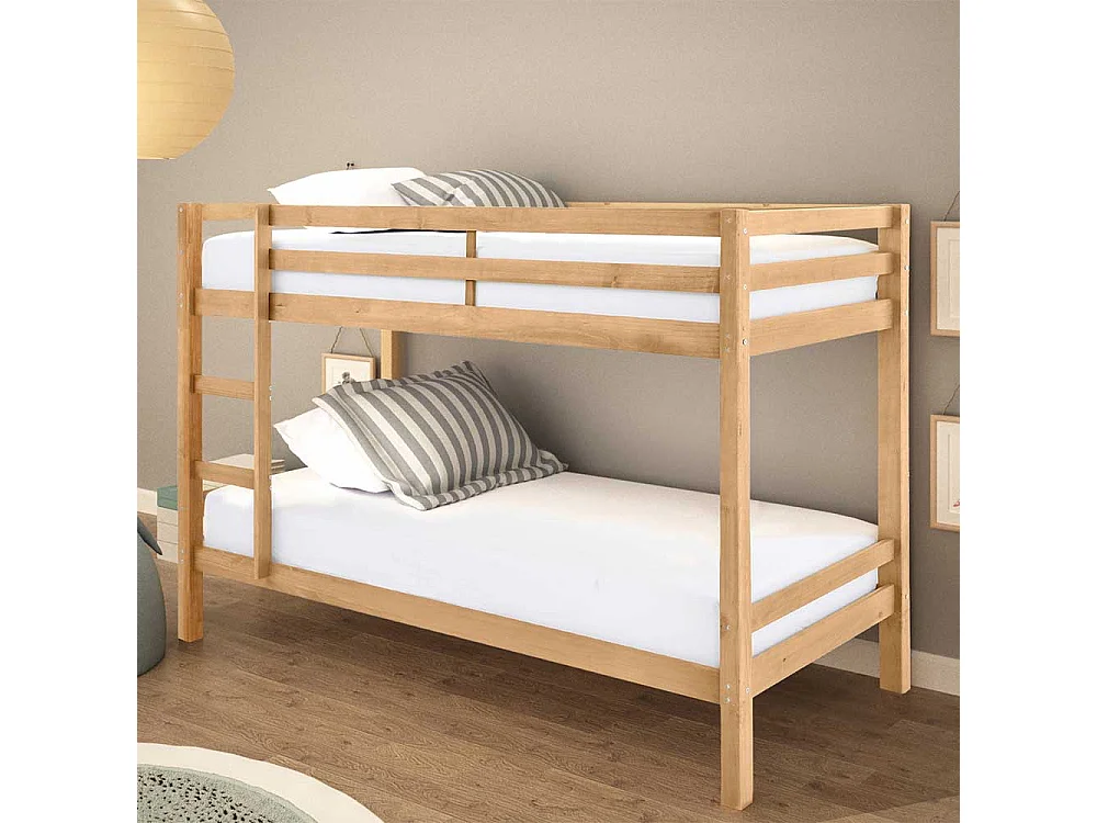 Etagenbett aus Kiefer Massivholz gebeizt und geölt