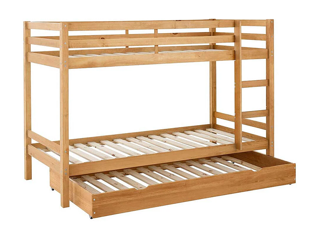 Etagenbett aus Kiefer Massivholz gebeizt und geölt