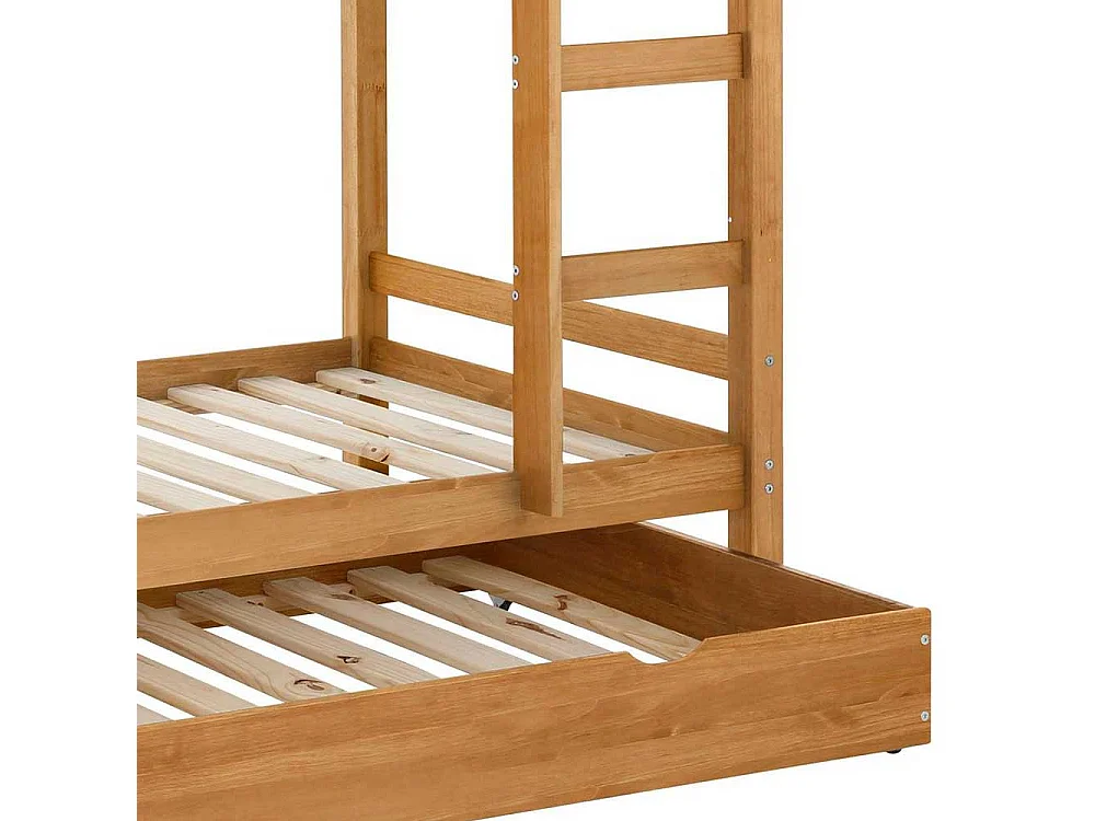 Etagenbett aus Kiefer Massivholz gebeizt und geölt