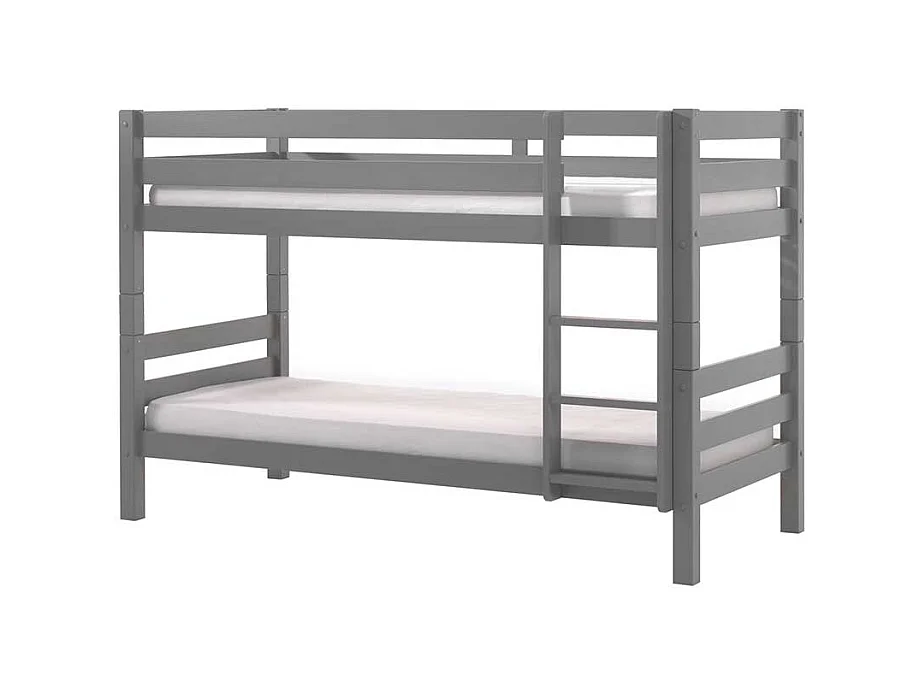 Kinderzimmer Stockbett in Grau Kiefer Massivholz