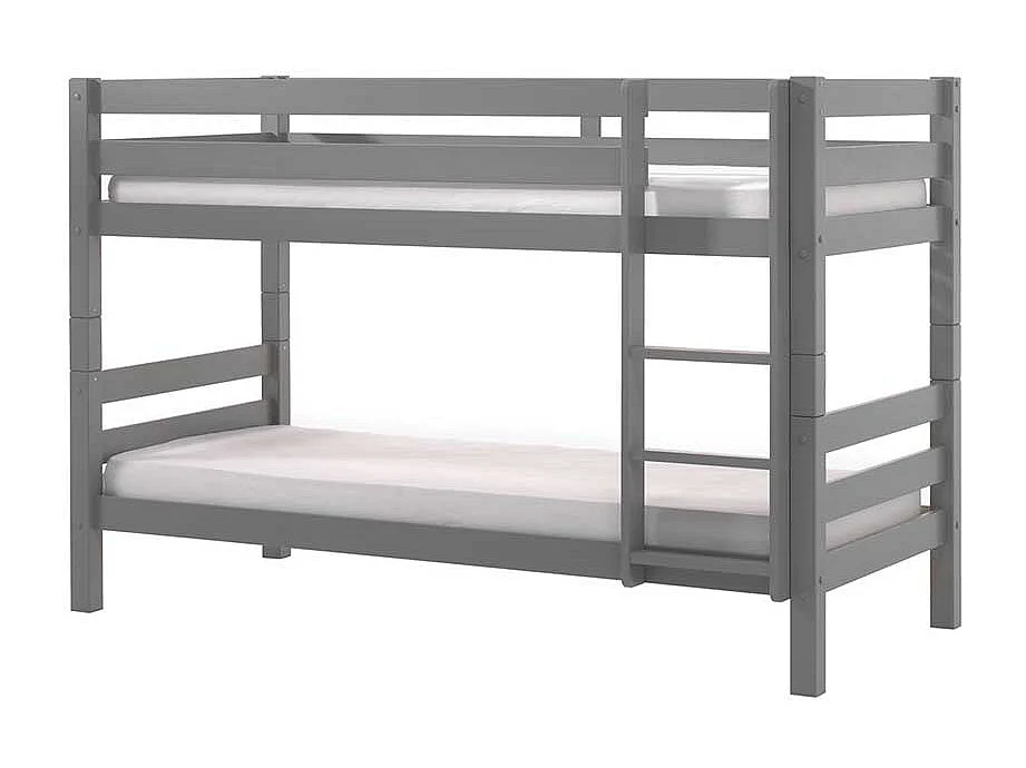 Kinderzimmer Stockbett in Grau Kiefer Massivholz