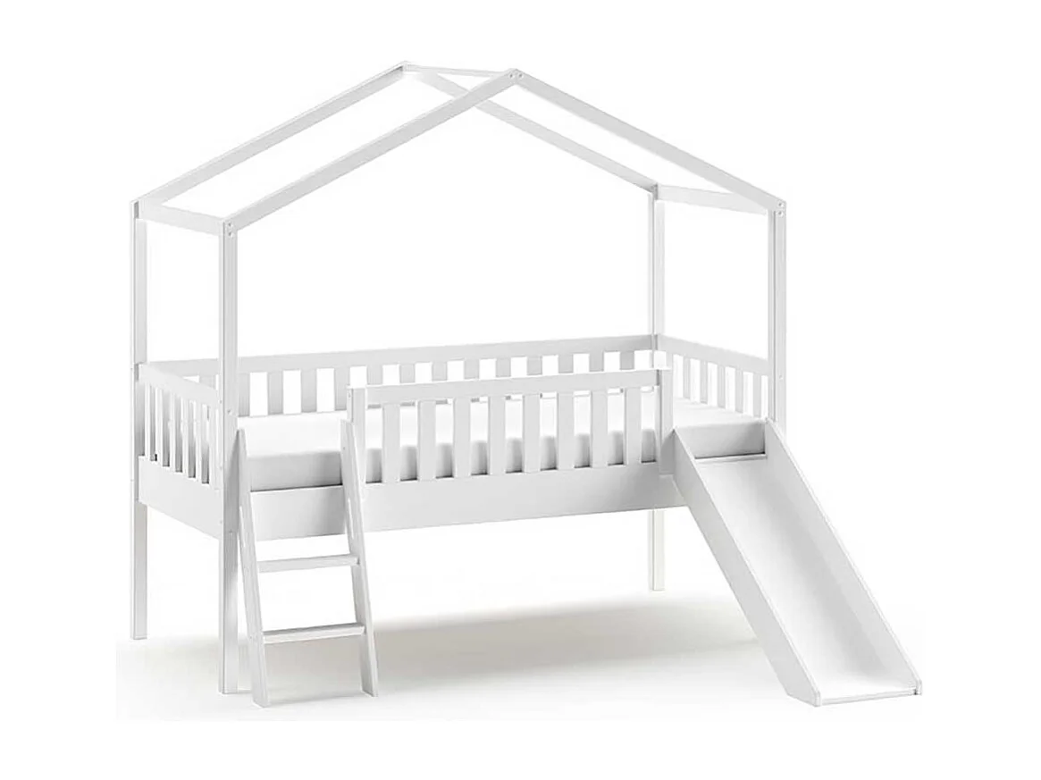 Kinderzimmerbett Haus mit Rutsche inklusive Leiter 202 cm hoch