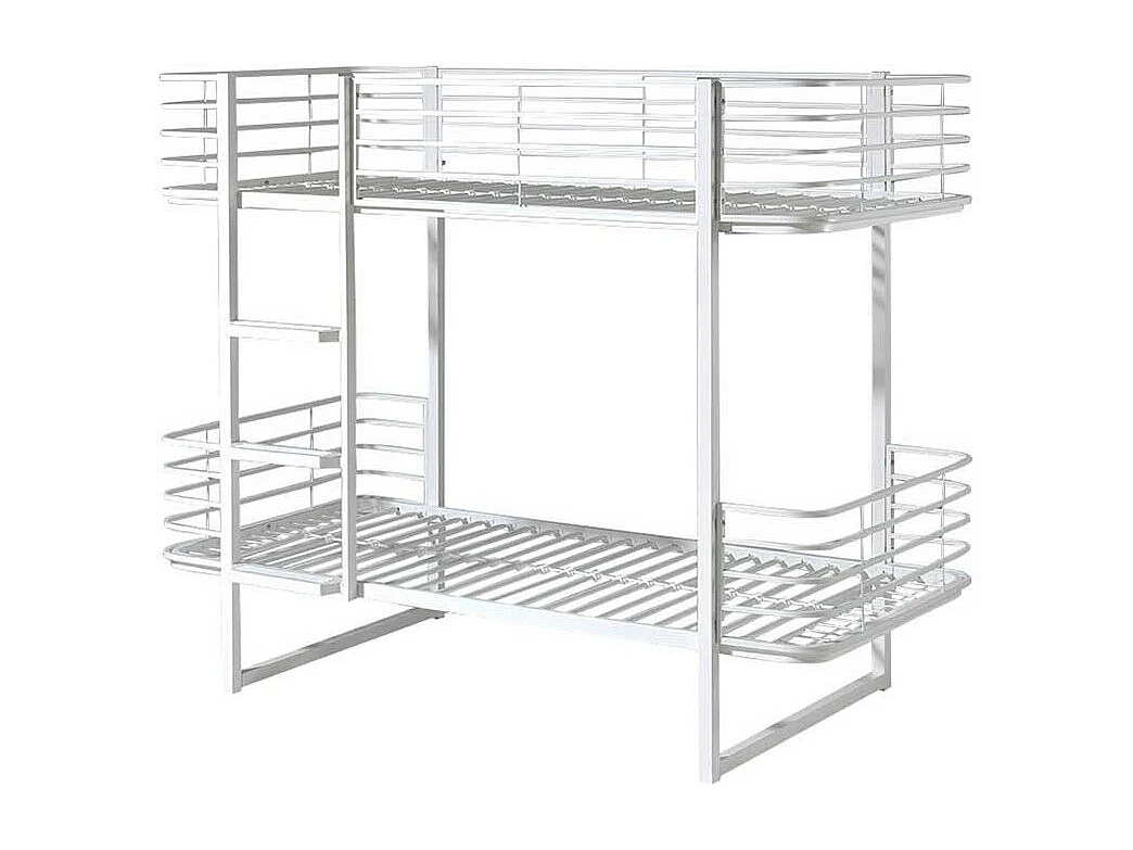 Kinderdoppelstockbett in Weiß Metall