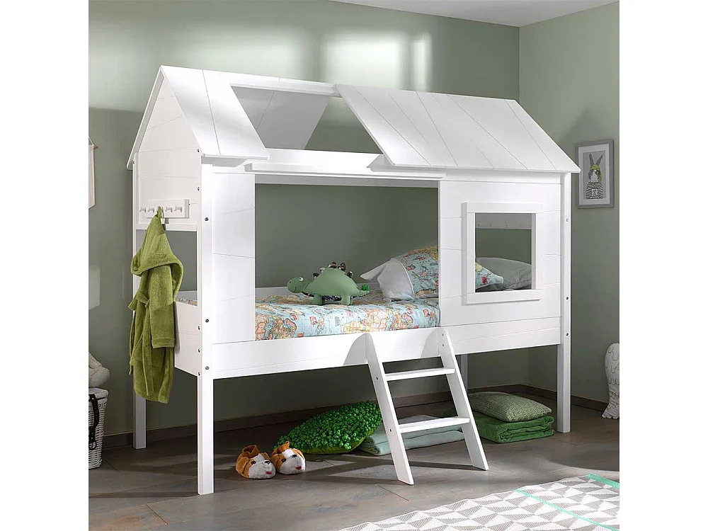 Halbhochbett in Haus Optik Weiß