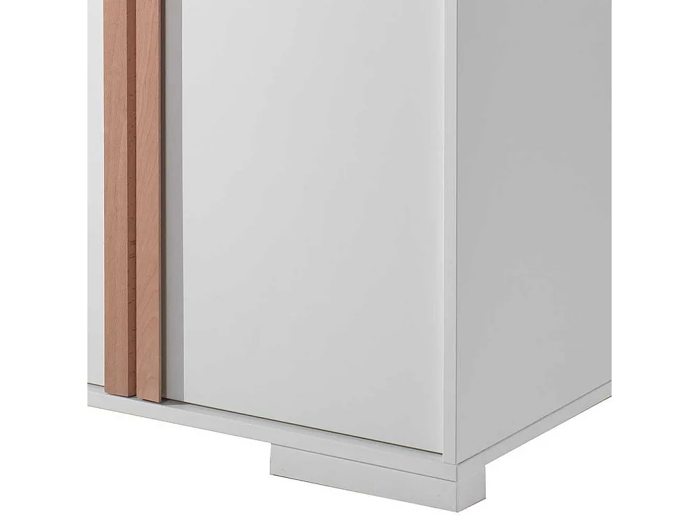 Hochbett Set weiß aus Kiefer Massivholz Skandi Design (vierteilig)