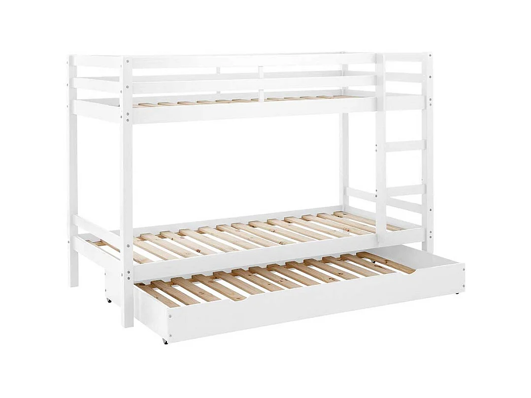 Stockbett in Weiß Kiefer Massivholz