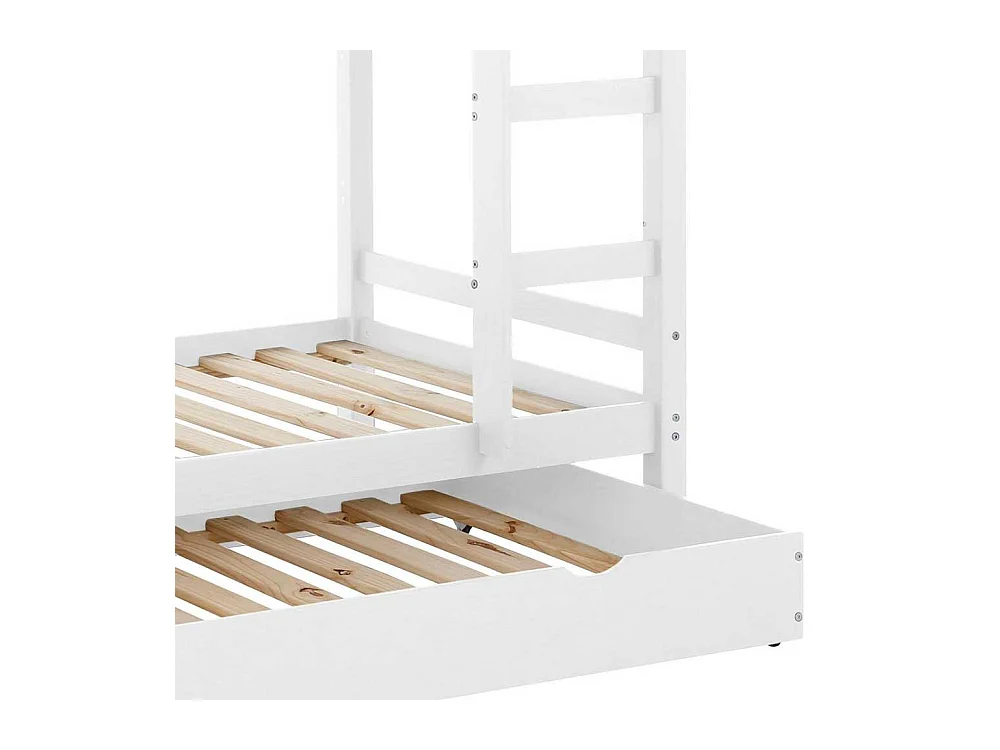 Stockbett in Weiß Kiefer Massivholz