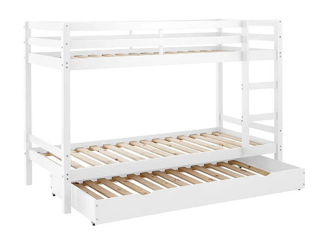 Stockbett in Weiß Kiefer Massivholz