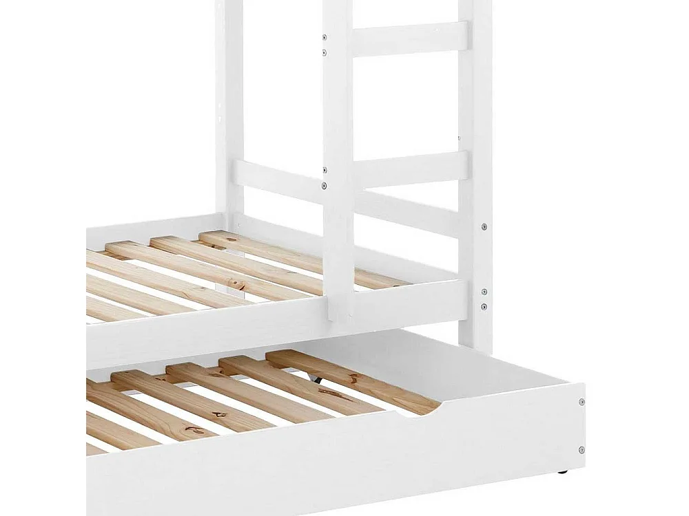 Stockbett in Weiß Kiefer Massivholz