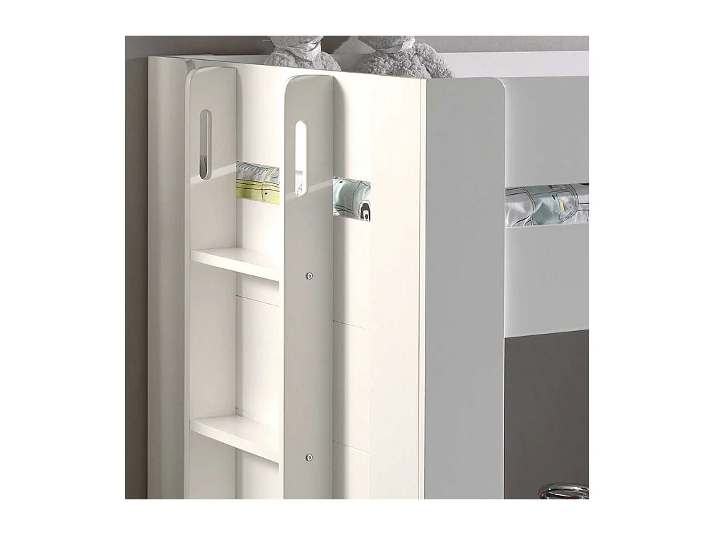 Kinderzimmer Halbhochbett in Weiß Leiter