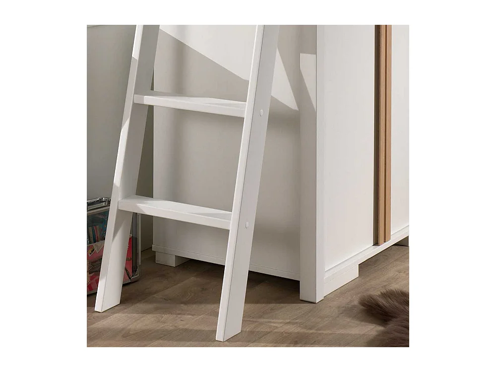 Hochbett mit Schreibtisch und Schrank Skandi Design (dreiteilig)