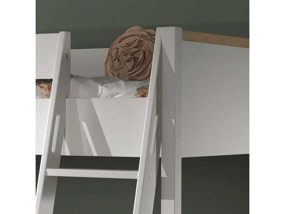 Hochbett mit Schreibtisch und Schrank Skandi Design (dreiteilig)