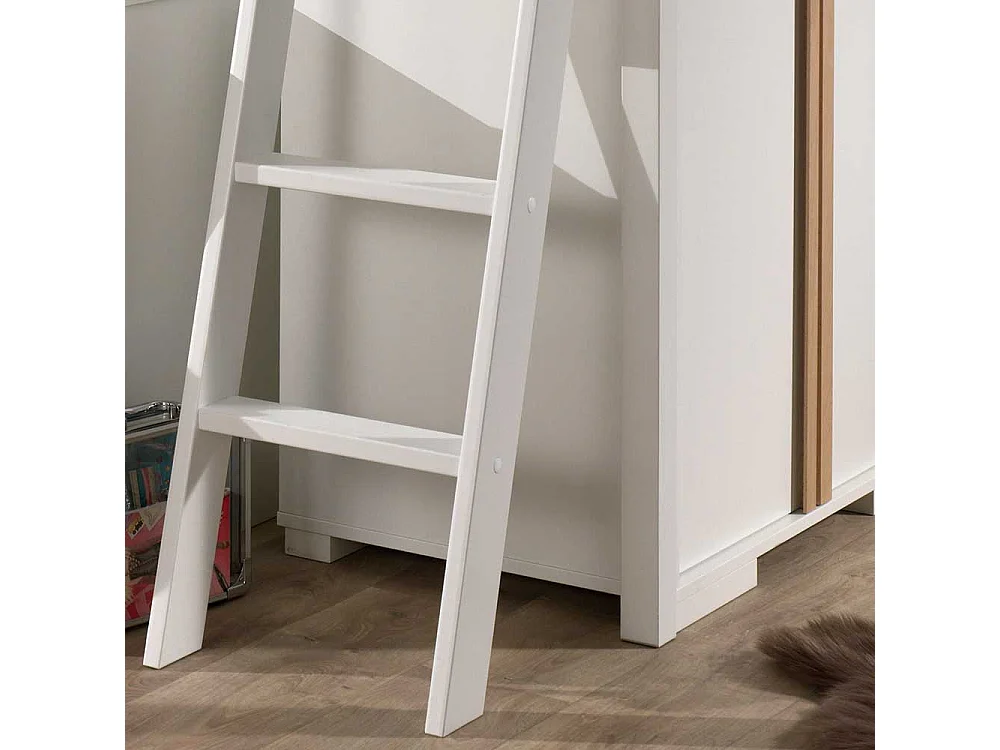 Hochbett mit Schreibtisch und Schrank Skandi Design (dreiteilig)