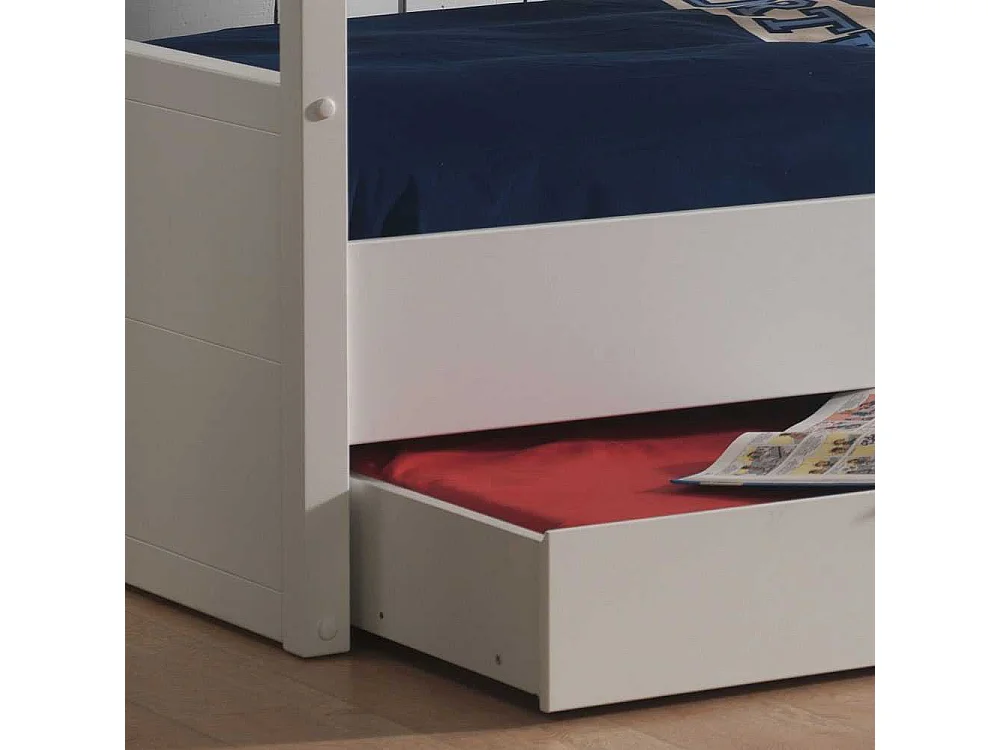 Kinderetagenbett in Weiß Bettkasten