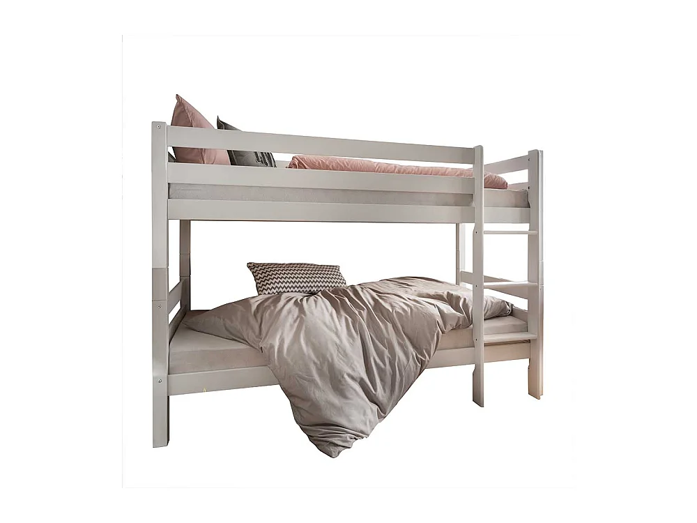 Etagenhochbett Massivholz Liegefläche 90x200 Weiß lackiert