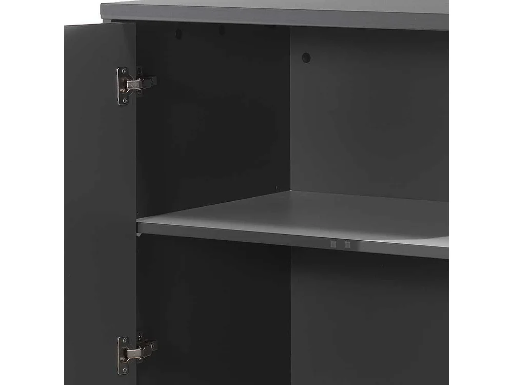 Hochbett Set Anthrazit im Skandi Design 160 cm hoch (dreiteilig)