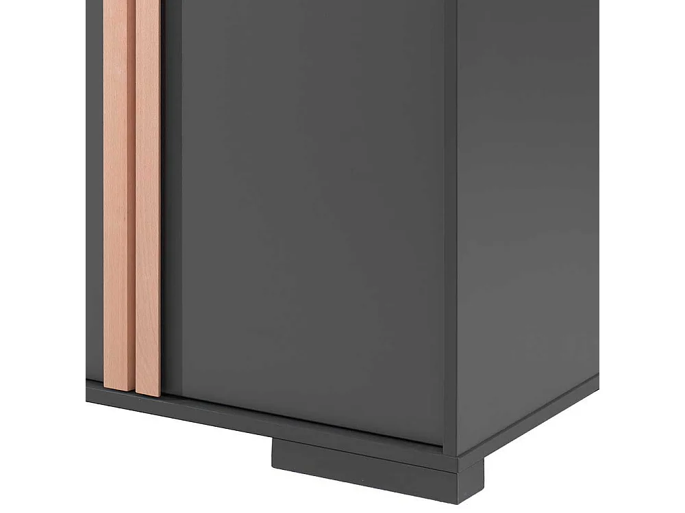 Hochbett Set Anthrazit im Skandi Design 160 cm hoch (dreiteilig)