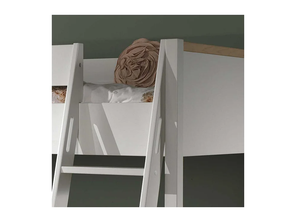 Kinderhochbett modern in Weiß 160 cm hoch