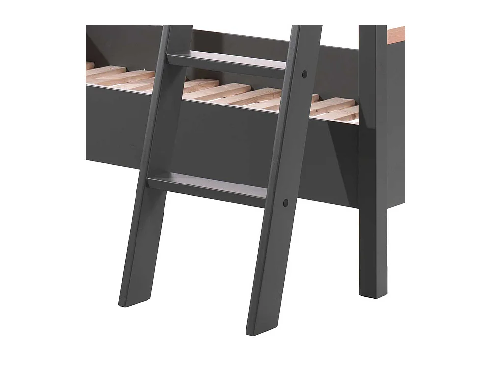 Kinder Etagenbett in Anthrazit Buchefarben