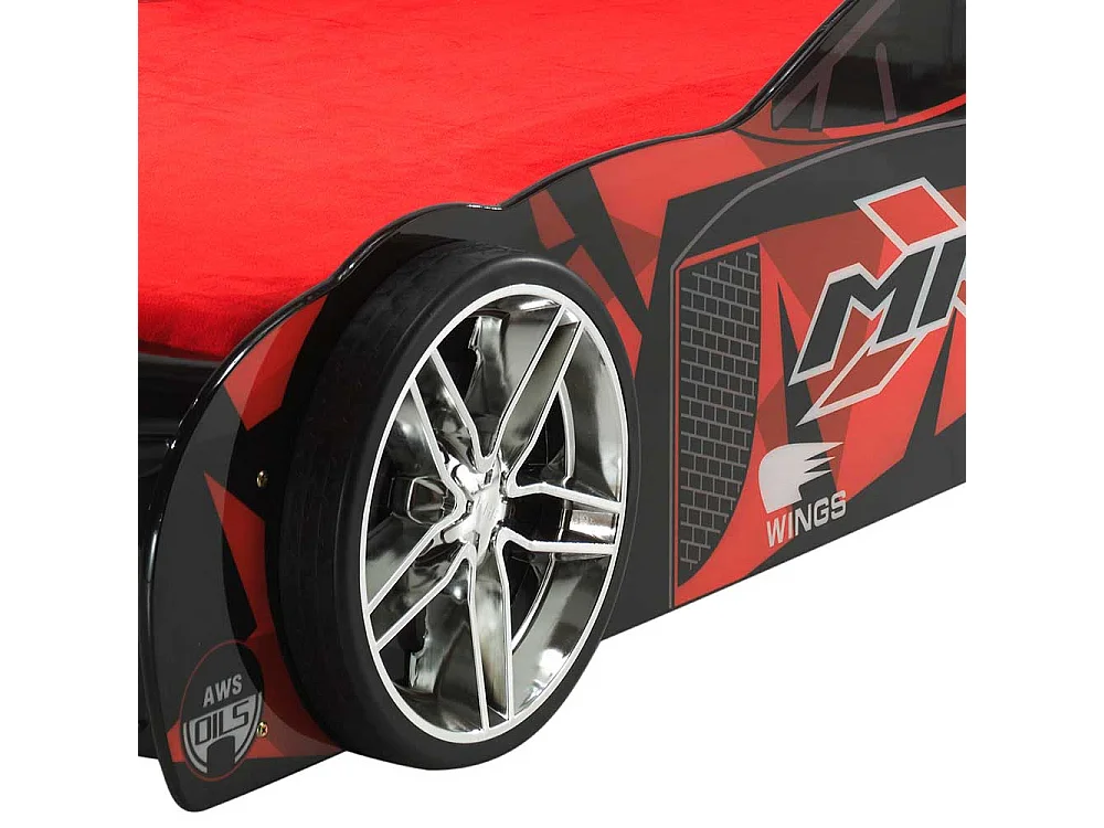 Kinder Einzelbett in Rennwagen Form Hochglanz rot