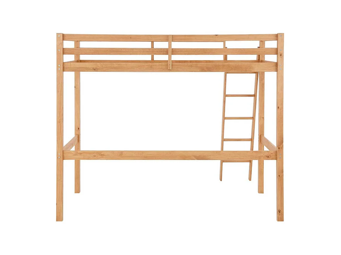 Hochbettgestell aus Kiefer Massivholz Leiter