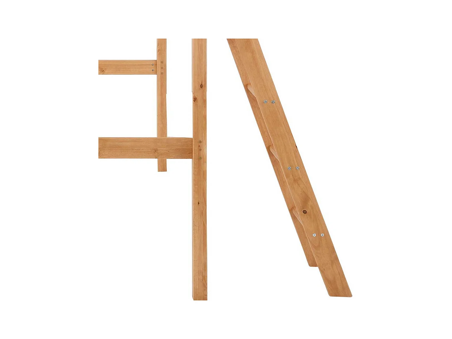 Hochbettgestell aus Kiefer Massivholz Leiter