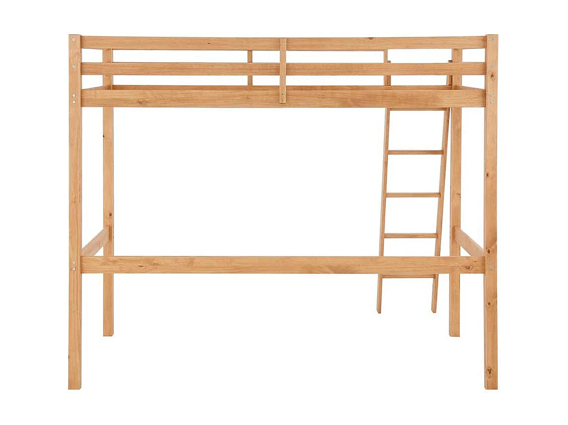 Hochbettgestell aus Kiefer Massivholz Leiter