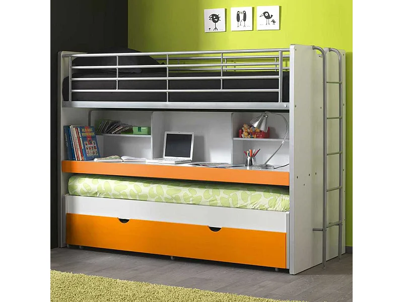 Etagenbett mit Ausziehbett Bettschublade