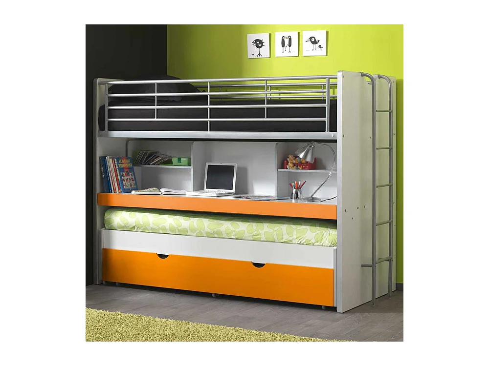 Etagenbett mit Ausziehbett Bettschublade