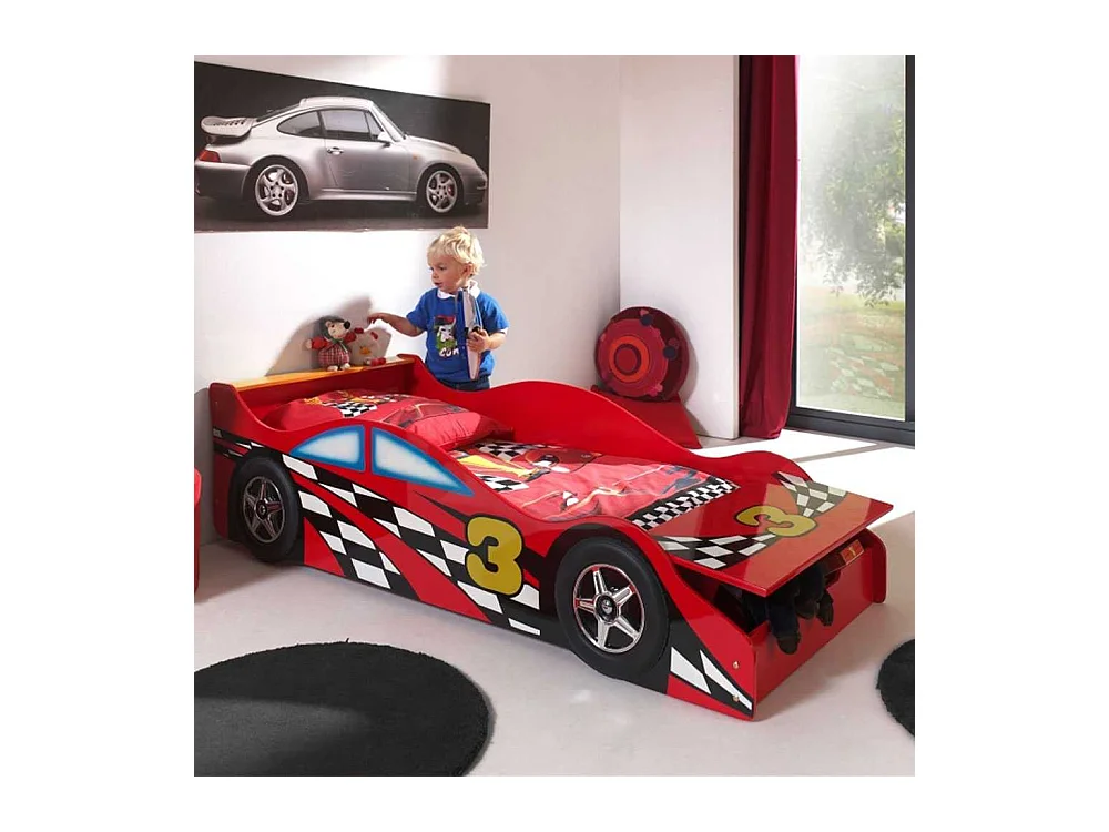 Autobett in Rot Rennwagen