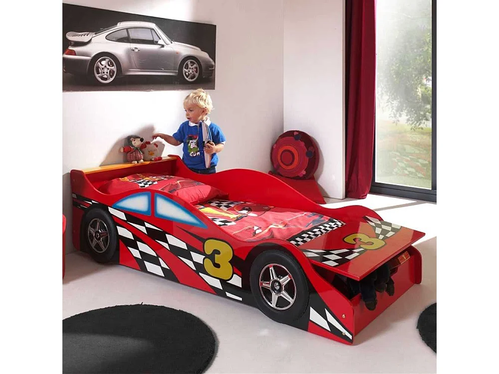 Autobett in Rot Rennwagen