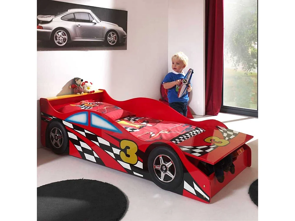 Autobett in Rot Rennwagen