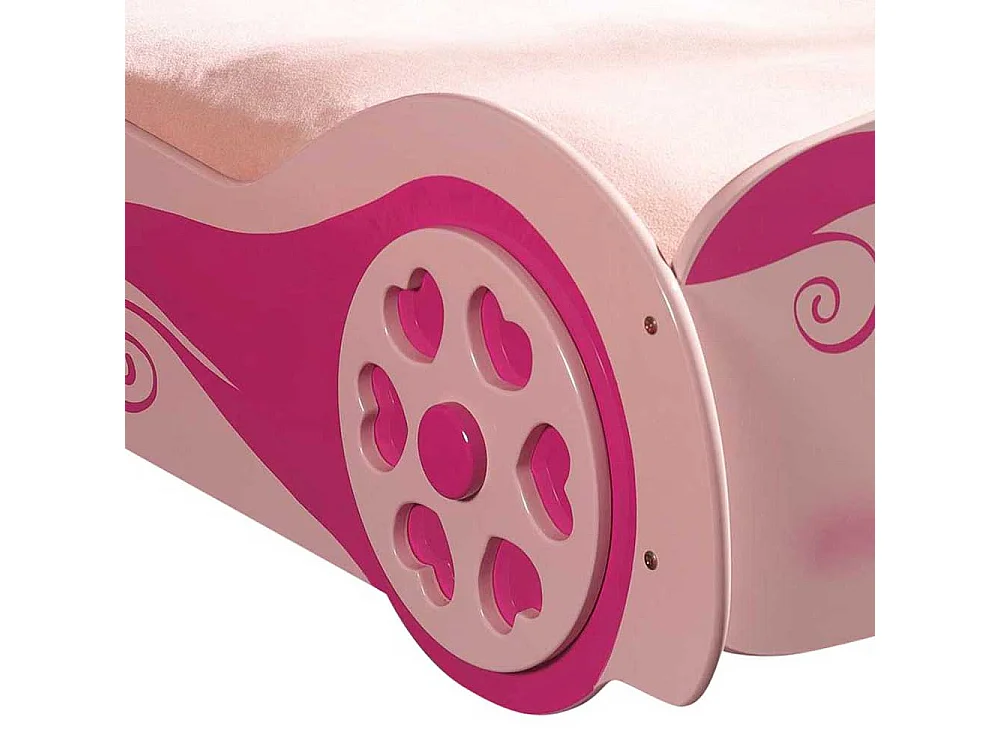 Rennautobett Pink Rosa 101 cm breit 213 cm tief