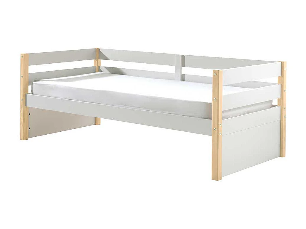 Kastenbett in Weiß Kieferfarben