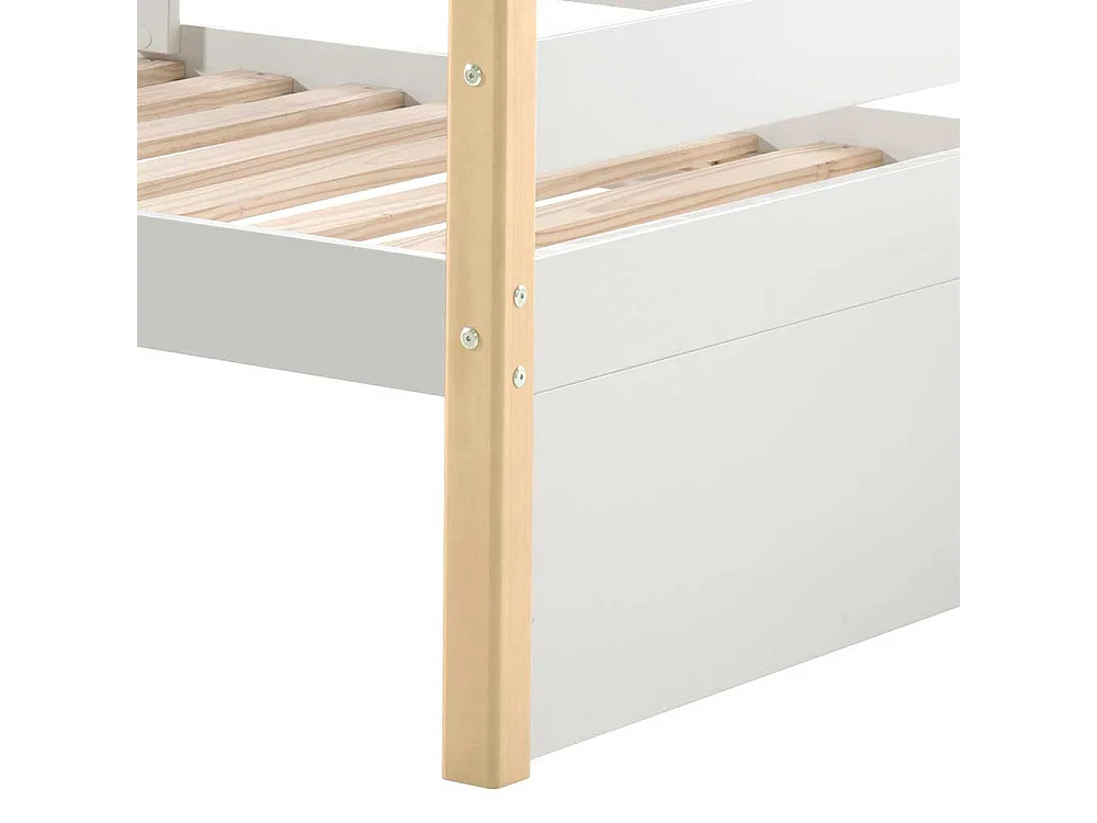 Kastenbett in Weiß Kieferfarben