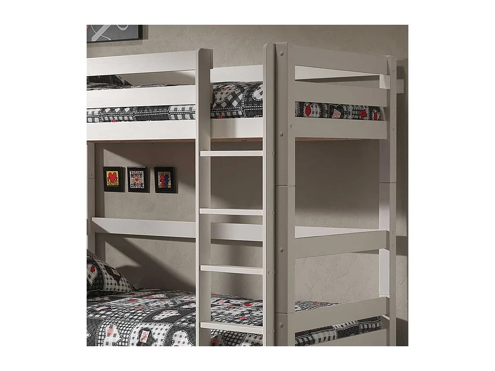 Kinderzimmer Bett aus Kiefer Massivholz lackiert einem Ausziehbett