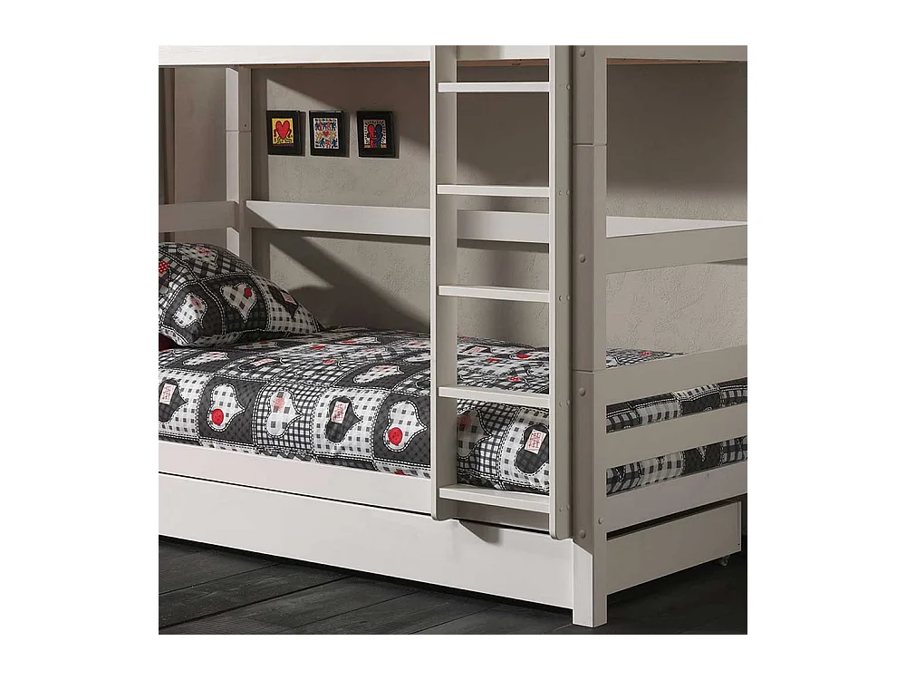 Kinderzimmer Bett aus Kiefer Massivholz lackiert einem Ausziehbett