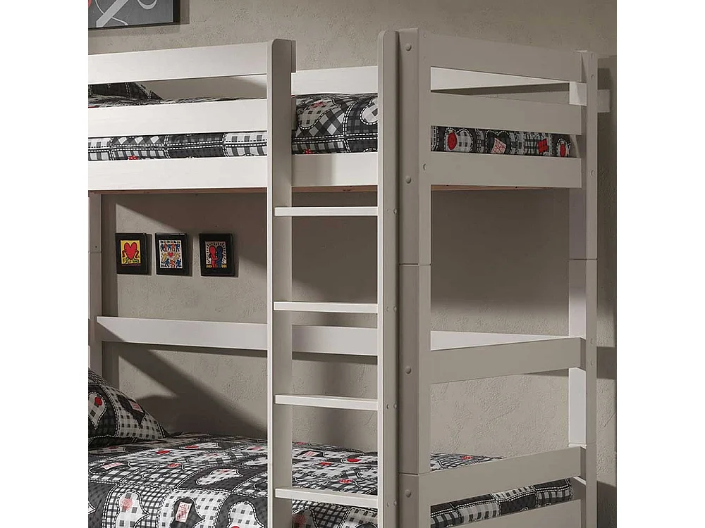 Kinderzimmer Bett aus Kiefer Massivholz lackiert einem Ausziehbett