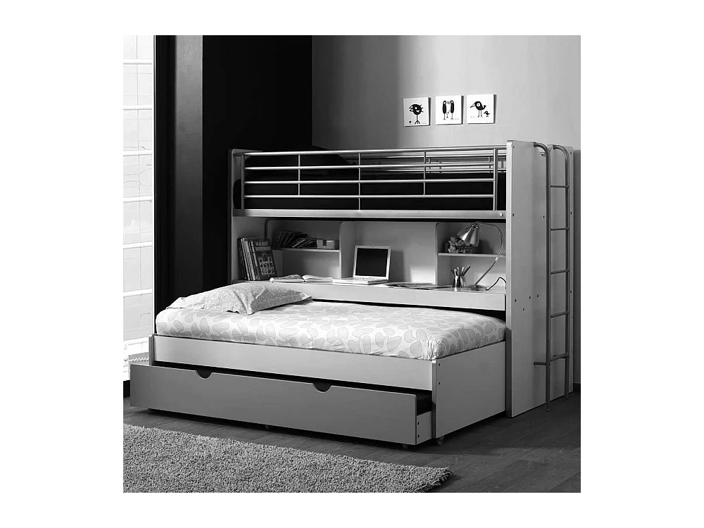 Hochbett mit Ausziehbett Schreibtisch