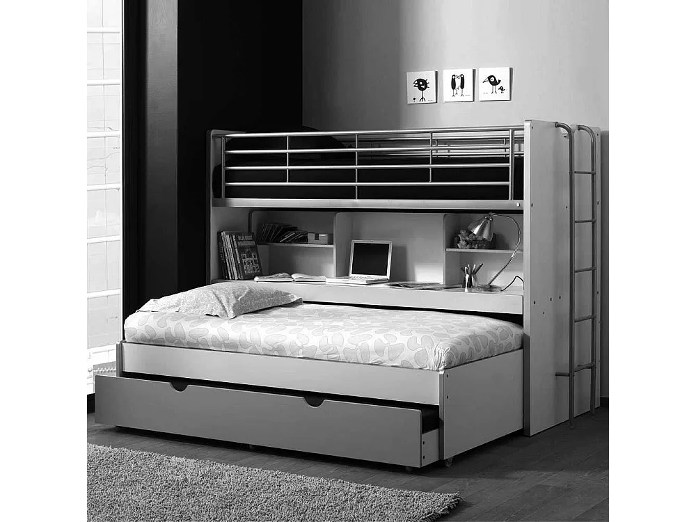 Hochbett mit Ausziehbett Schreibtisch