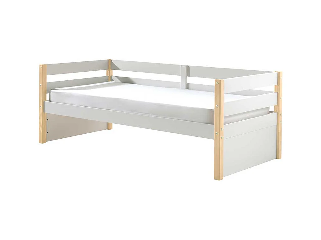 Kastenbett in Weiß Kieferfarben