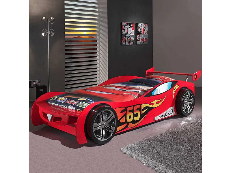 Auto-Bett in Rot Lattenrost