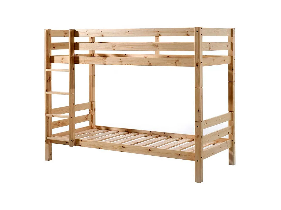Kinderdoppelhochbett aus Kiefer Massivholz lackiert Leiter