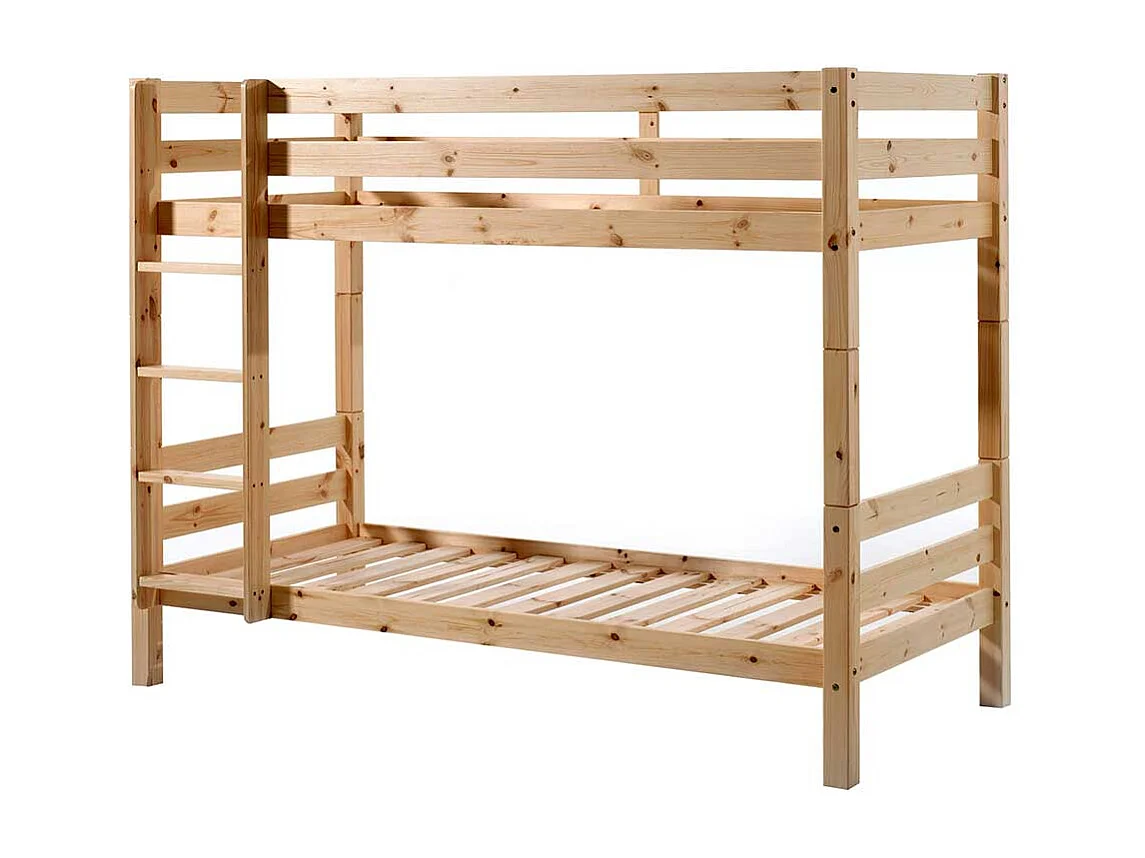 Kinderdoppelhochbett aus Kiefer Massivholz lackiert Leiter