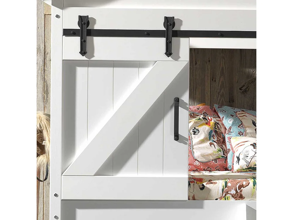 Hochbett Kind in Scheunen Form 202 cm hoch