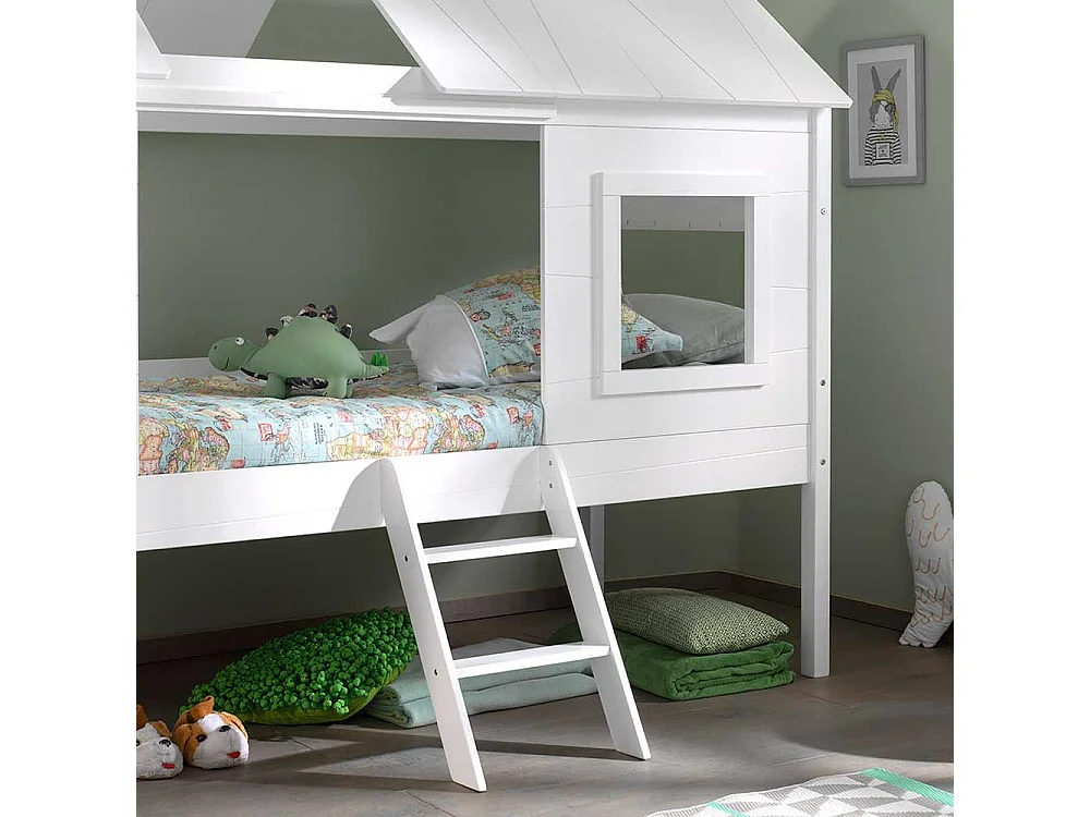 Halbhochbett in Haus Optik Weiß