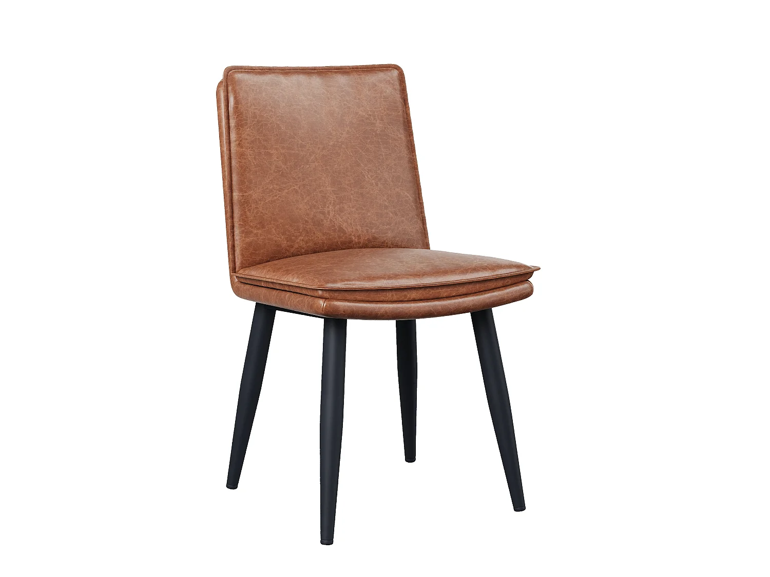 Set van 2 PU eetkamerstoelen - dubbele laag kussens - 49 x 57 x 84 cm - PU - bruin